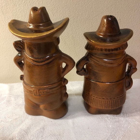 Cowboy Cowgirl Salt Pepper Shakers Treasure Craft Vintage 5" Vintage Western - Picture 2 of 8
